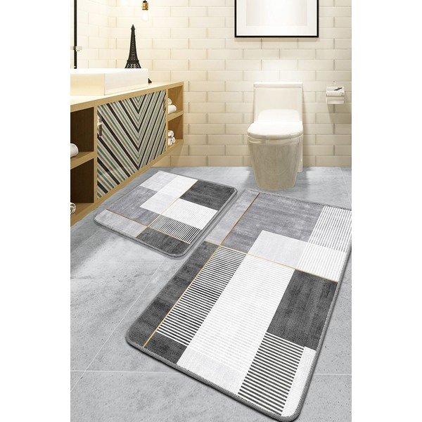 Sive kupaonske prostirke u setu 2 kom 60x100 cm Pendor – Foutastic-image-1