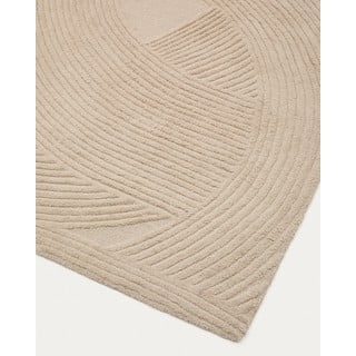 Krem ručno rađen vunen tepih 200x300 cm Domm – Kave Home
