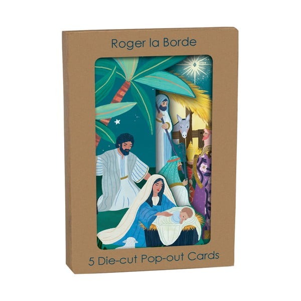 Čestitke u setu 5 kom s božićnim motivom Away in the Manger  – Roger la Borde-image-1