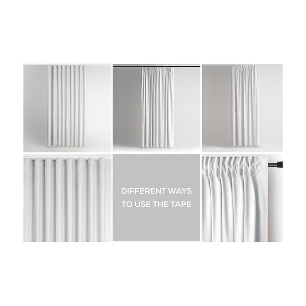 Bijela zavjesa za djelomično zamračenje od samta 140x245 cm Pleat – Restilo-image-4