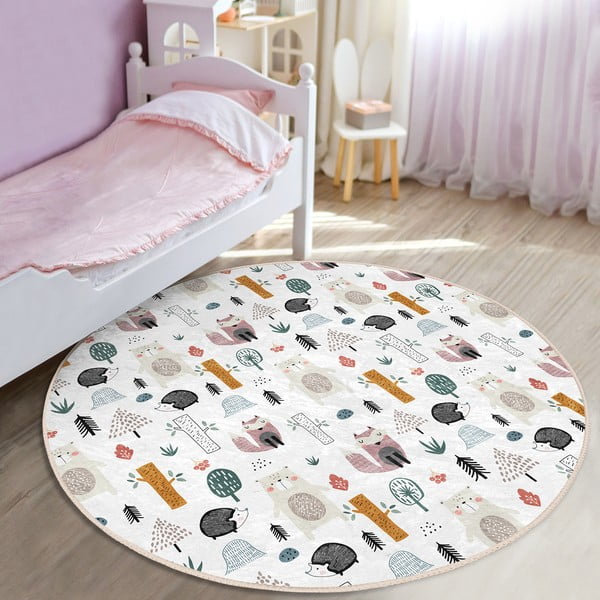 Bijeli dječji tepih ø 100 cm Comfort – Mila Home-image-2