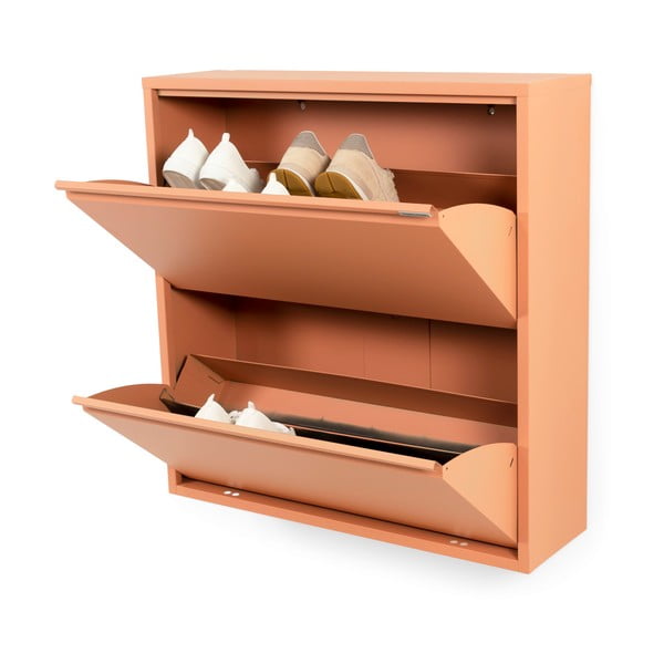 Metalni preklopni ormarić za cipele u boji lososa 75x77,5x22,5 cm Billy – Spinder Design-image-2