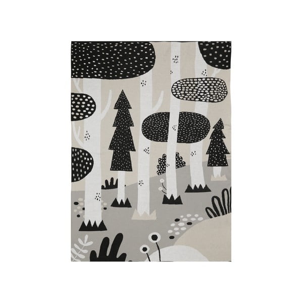 Crno-sivi dječji pamučni prekrivač Södahl Magic Forest, 100 x 150 cm