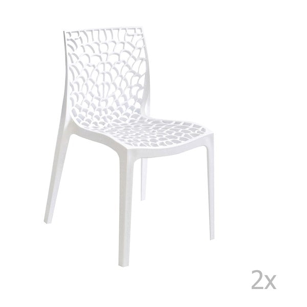 Set od 2 bijele Evergreen House Lilly stolice za blagovanje
