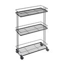 Mat crni željezni regal na kotačima 38x62x16 cm Lava – Metaltex
