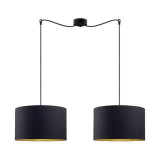 Crna dvodjelna viseća svjetiljka s detaljima u zlatnoj boji Sotto Luce Mika