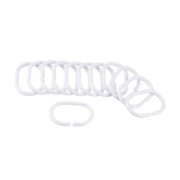 Bijele kuke za zavjesu za tuš u setu 12 kom 4 cm Vitamine – douceur d'intérieur