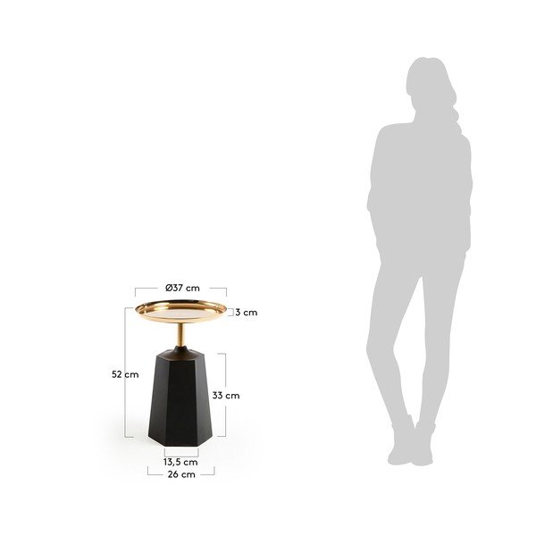 Crni pomoćni stolić Kave Home Goldman, ø 37 cm-image-4