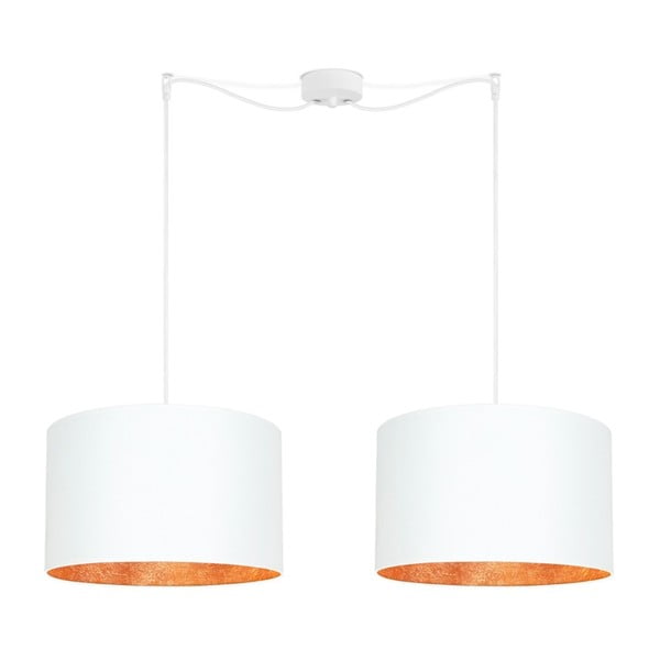 Bijela dupla stropna svjetiljka s unutarnjom stranom boje bakra Sotto Luce Mika