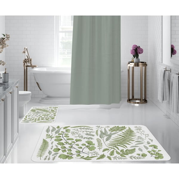 Bijelo-zelene kupaonske prostirke u setu od 2 kom - Oyo Concept-image-1