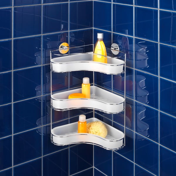 Trokatna samostojeća polica s posudicama Wenkooo Vacuum-Loc, opterećenje do 33 kg-image-1