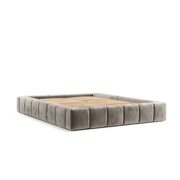 Bež tapecirani bračni krevet s prostorom za pohranu s podnicom 160x200 cm Aruba L – Maison de Rêve