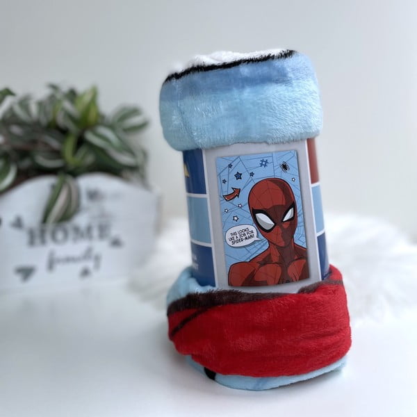 Crveno-plava deka za bebe od mikropliša 100x150 cm Spiderman – Jerry Fabrics-image-1