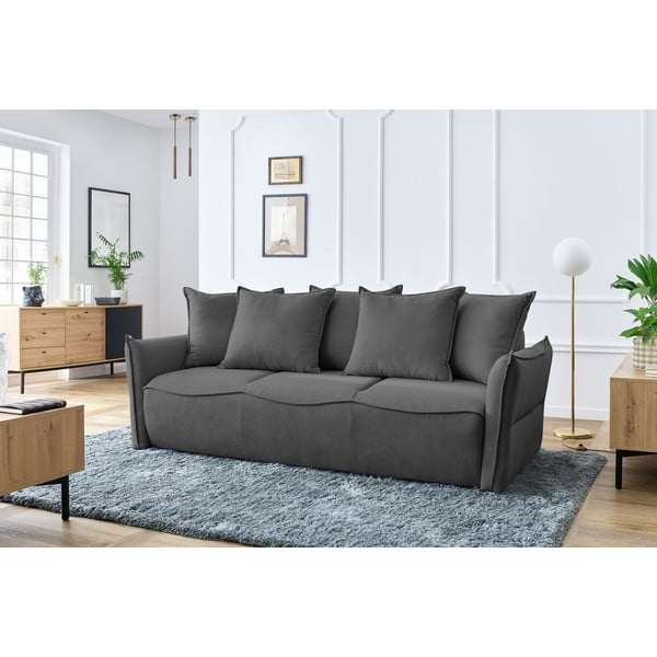 Tamno siva sklopiva sofa 226 cm Leon – Bobochic Paris-image-1