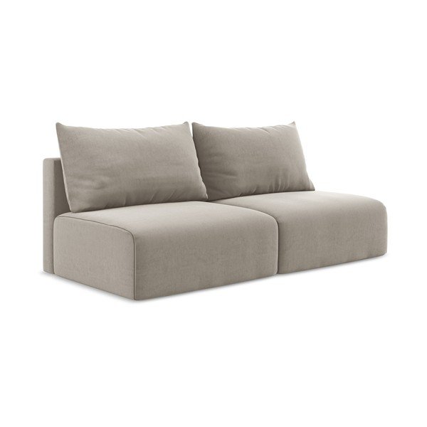 Smeđe-siva baršunasti sklopiva/s prostorom za odlaganje sofa 216 cm Kalena – Makamii-image-2