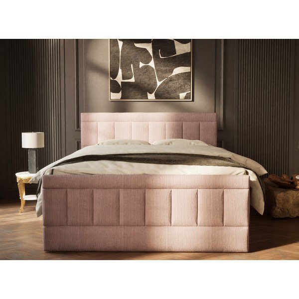 Ljubičasti boxspring krevet s prostorom za odlaganje 160x200 cm Caya – Maison de Rêve-image-4