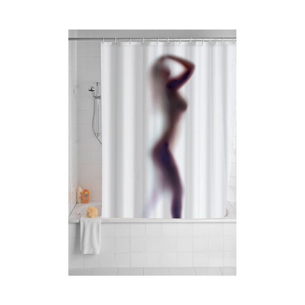 Bijela zavjesa za tuš ili kadu s površinskom obradom protiv stvaranja plijesni Wenko Silouette , 180 x 200 cm-image-2