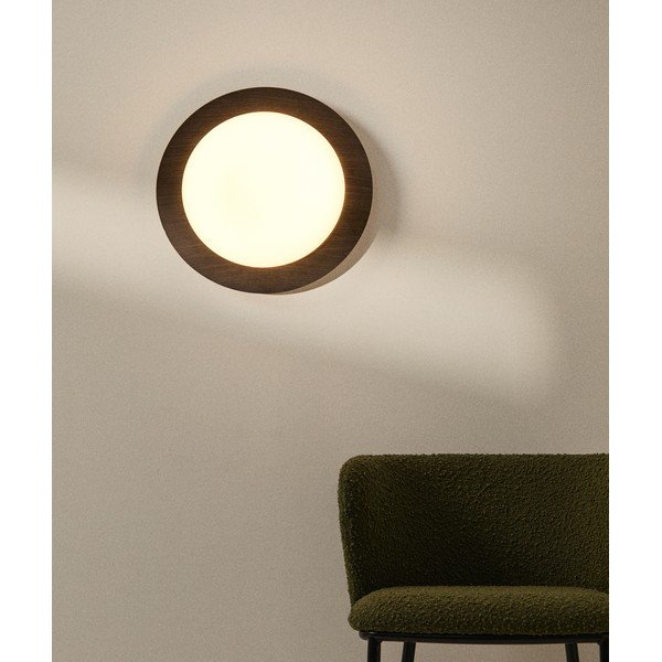 Tamno smeđa metalna LED zidna lampa ø 40 cm Novae – Kave Home-image-1