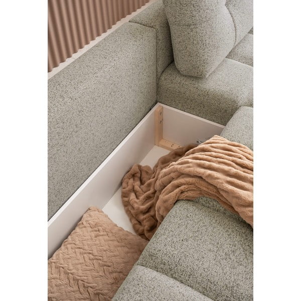 Svjetlo smeđa sklopiva/s prostorom za odlaganje kutna garnitura (s desnim kutom) Lulu – Miuform-image-2