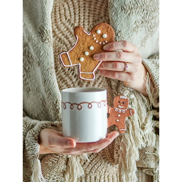 Krem šalica s božićnim motivom od kamenine 350 ml Ginnie – Bloomingville-image-1