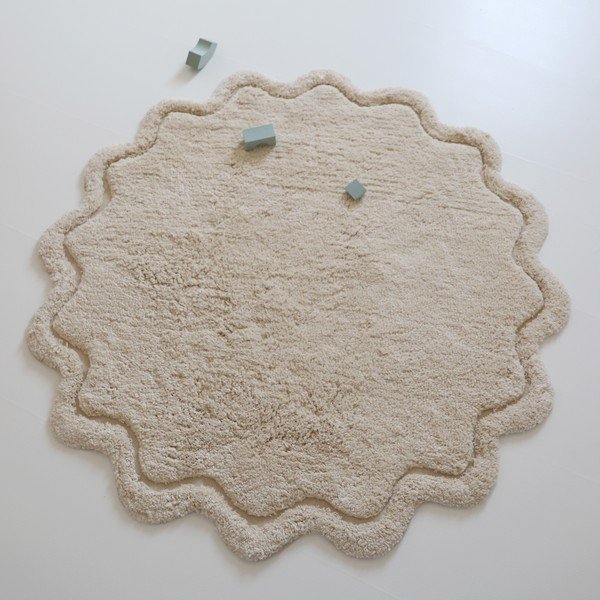 Krem periv/ručno rađen pamučan okrugao tepih ø 110 cm Sweet April Ecru – Nattiot-image-2