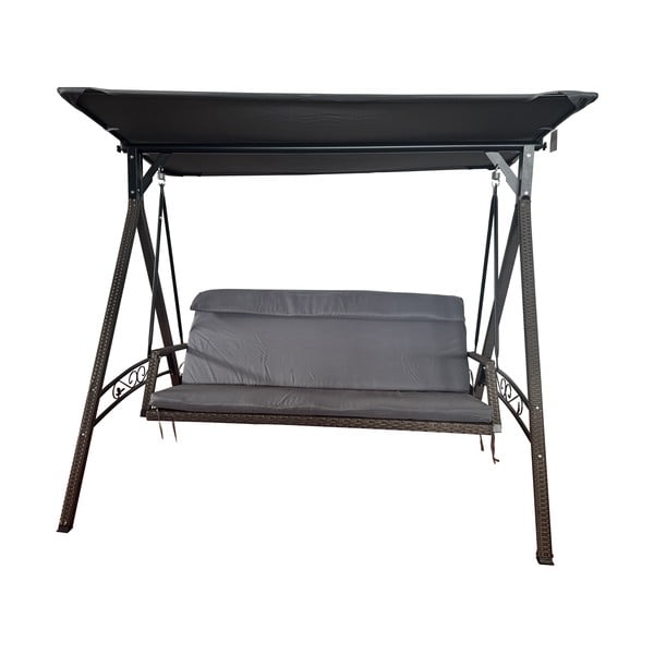 Siva vrtna ljuljačka od umjetnog ratana Rattan – Rojaplast