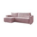 Ružičasta sklopiva kutna garnitura od samta (promjenjiva) Nihad – Bobochic Paris