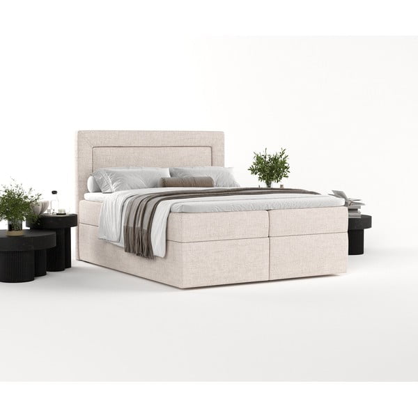 Bež boxspring krevet s prostorom za pohranu 200x200 cm Imagine – Maison de Rêve-image-2