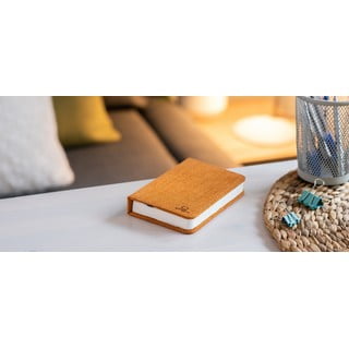 Narančasta LED stolna lampa s tekstilnim sjenilom (visina 2,5 cm) Booklight – Gingko