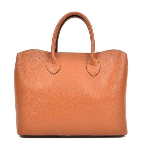 Konjak smeđa kožna torbica Isabella Rhea Shopping Cognac