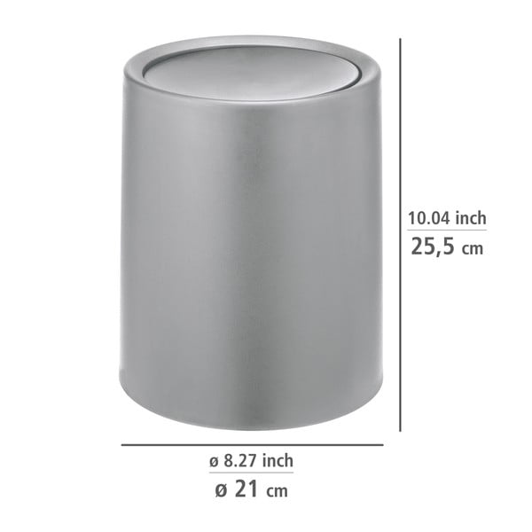 Siva plastična kanta za smeće 6 l Atri – Wenko-image-3