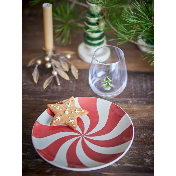 Crveni tanjur s božićnim motivom od kamenine ø 23 cm Yule – Bloomingville-image-1