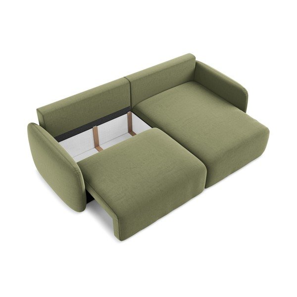 Zelena baršunasti sklopiva/s prostorom za odlaganje kutna garnitura (s desnim kutom/s ležaljkom) Kalena – Makamii-image-4