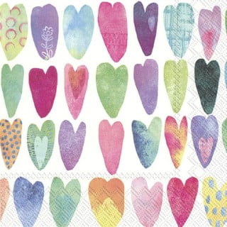 Papirnate salvete u setu od 20 kom Rainbow Hearts - IHR