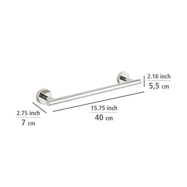 Zidni držač za ručnike od nehrđajućeg čelika u sjajno srebrnoj boji Bosio – Wenko-image-4