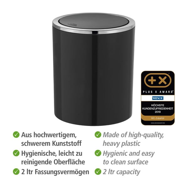 Crna kanta za otpad Wenko Inca, 2 l-image-4