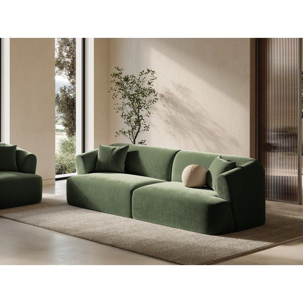 Zelena baršunasti sofa 255 cm Campi – Cosmopolitan Design-image-1