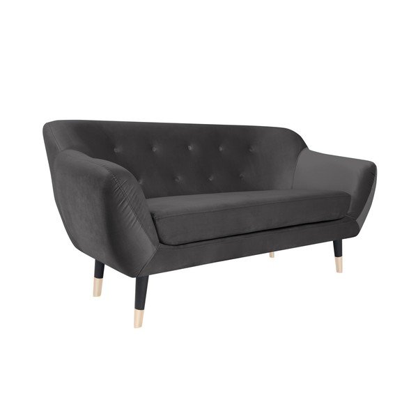 Siva sofa s crnim nogama Mazzini Sofas Amelie, 158 cm-image-2