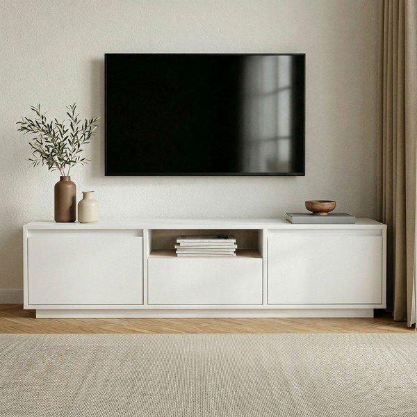 Bijela TV komoda 160x42x30 cm Sentinel – Kalune Design-image-2