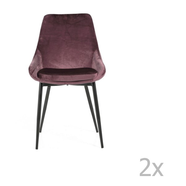 Set od 2 ružičaste blagovaonske stolice s baršunastim presvlakom Tenzo Lex