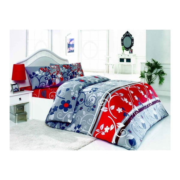 Posteljina za bračni krevet sa plahtama Letya, 200 x 220 cm