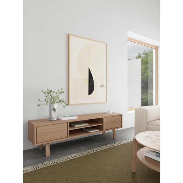 Furnirana TV komoda u svijetloj prirodnoj boji 180x50x40 cm Lamberth – Actona-image-1