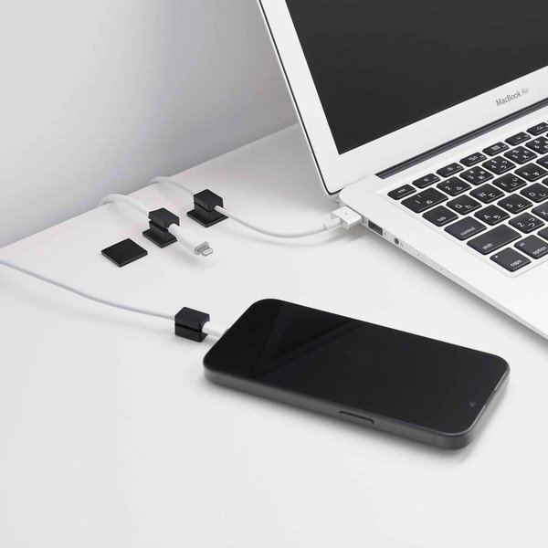 Crni metalni uredski organizatori u setu 5 kom za kablove Smart – YAMAZAKI-image-3