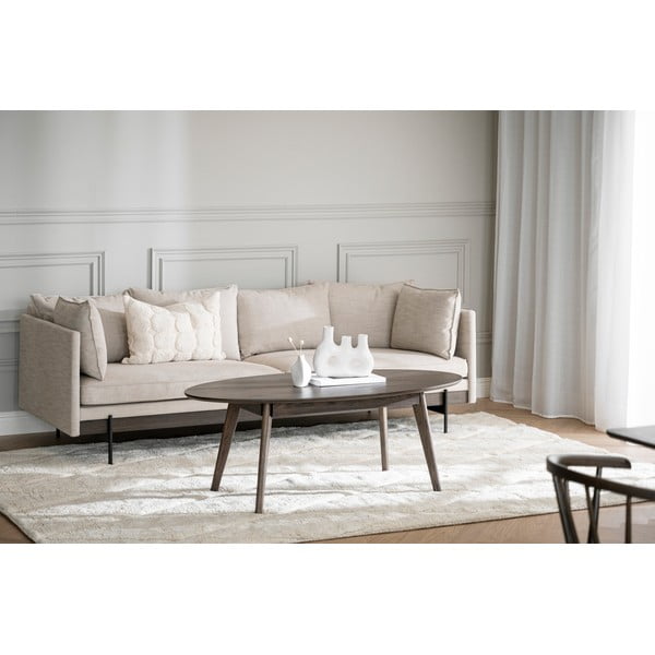 Tamno smeđi stolić za kavu u dekoru hrasta 65x130 cm Yumi – Rowico-image-1