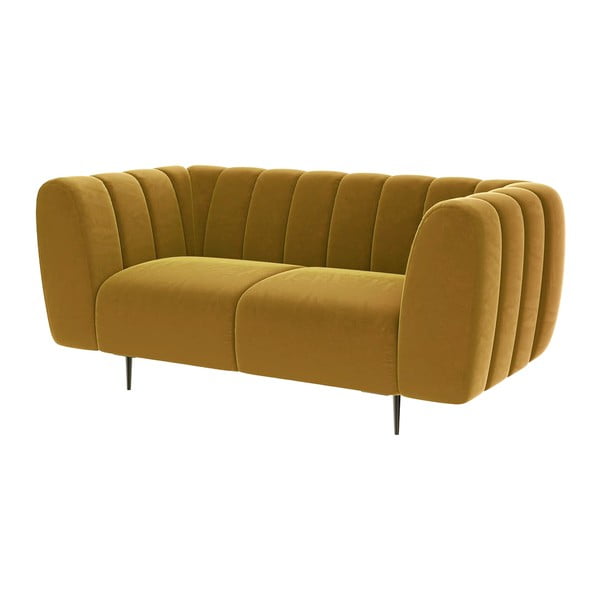 Medeno žuta baršunasta sofa Ghado Shel, 170 cm-image-2
