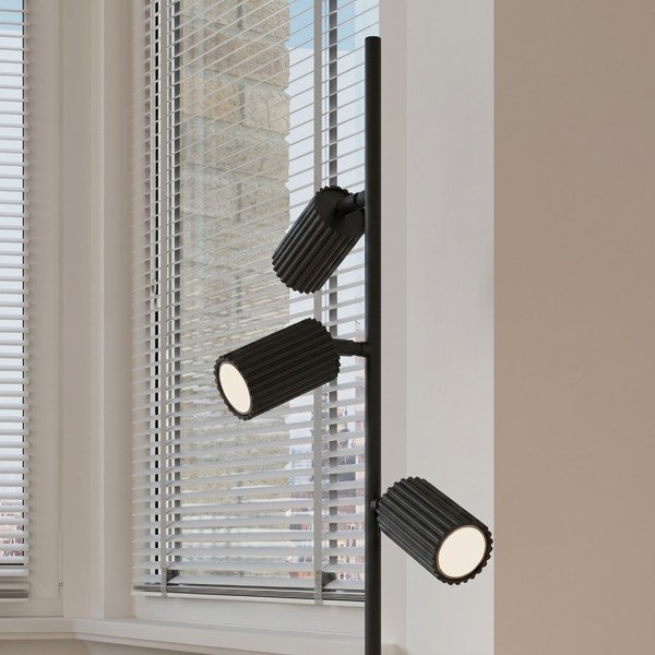 Crna stojeća svjetiljka aluminijska sa savitljivom konstrukcijom (visina 155 cm) Gleam – Sollux-image-2