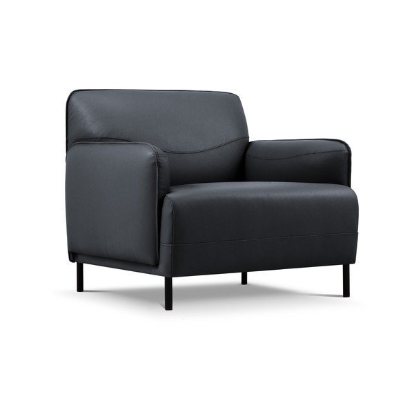 Plava kožna fotelja Windsor & Co Sofas Neso