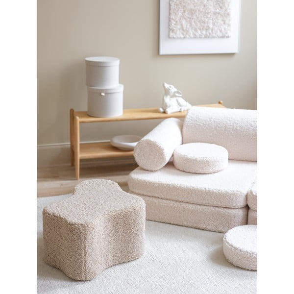 Krem dječji kauč od bouclé tkanine 132 cm Settee – Wigiwama-image-3
