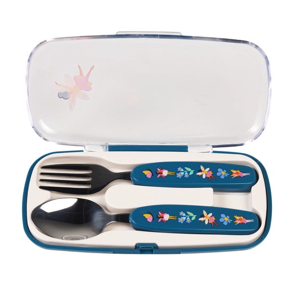 Plavi dječji pribor za jelo 2 kom od nehrđajućeg čelika Fairies in the Garden – Rex London
