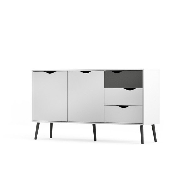 Crno bijela komoda Tvilum Oslo, 147 x 82 cm-image-2